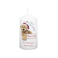 Personalised Teddy 1st Christmas Candle