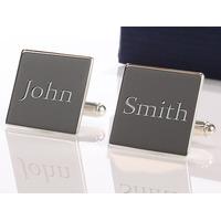 Personalised Square Silver Plated Cufflinks