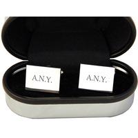 Personalised Rectangle Silver Plated Cufflinks