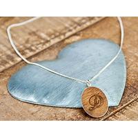Personalised Sterling Silver And Wood Necklace