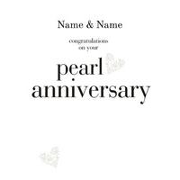 pearl heart personalised anniversary card