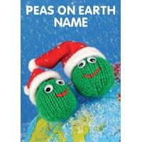 peas on earth knit and purl christmas card
