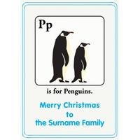 Penguins | Alphabet Card | AZ1016