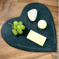 Personalised Slate Heart Cheese Board