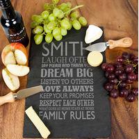 Personalised Family Rules Slate Board