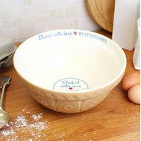 personalised mixing bowl baked with love