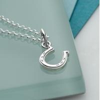 Personalised Silver Lucky Horseshoe Necklace