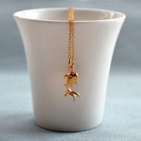 personalised gold fish necklace