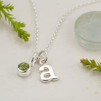 Personalised August Birthstone Necklace (Peridot)