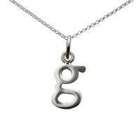 Personalised Silver Letter g Necklace
