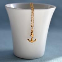 Personalised Gold Anchor Necklace
