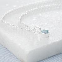 Personalised December Birthstone Necklace (Blue Topaz)