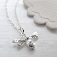 Personalised Silver and Diamond Bee Necklace