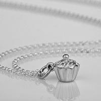 Personalised Silver Cupcake Necklace