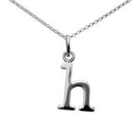 Personalised Silver Letter h Necklace