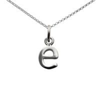 Personalised Silver Letter e Necklace