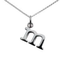 Personalised Silver Letter m Necklace