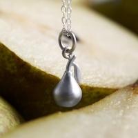 Personalised Silver Pear Necklace