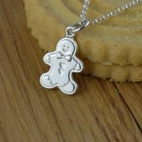 Personalised Silver Gingerbread Man Necklace