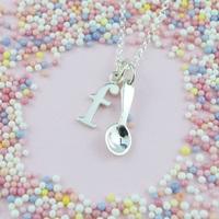 personalised silver spoon necklace