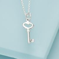 Personalised Silver Key Necklace