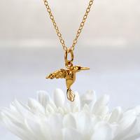 Personalised Gold Hummingbird Necklace