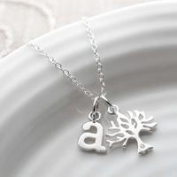Personalised Silver and Diamond Tree Necklace