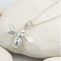 Personalised Silver Bee Necklace