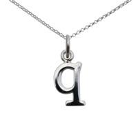 Personalised Silver Letter q Necklace