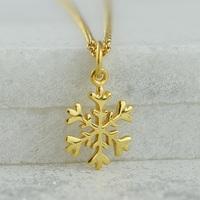 Personalised Gold Snowflake Necklace