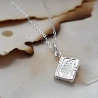 Personalised Silver Book Necklace