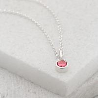 Personalised October Birthstone Necklace (Pink Tourmaline)