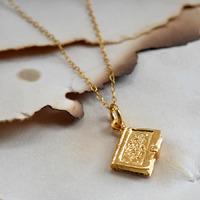 Personalised Gold Book Necklace