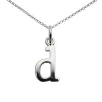 Personalised Silver Letter d Necklace