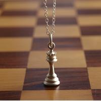 Personalised Silver Chess Piece Necklace