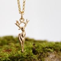 Personalised Gold Deer Necklace