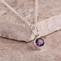 personalised february birthstone necklace amethyst