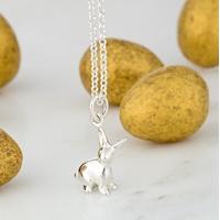 Personalised Silver Bunny Necklace