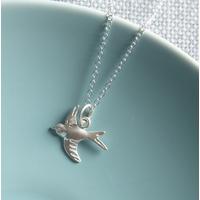 Personalised Silver Tiny Bird Necklace