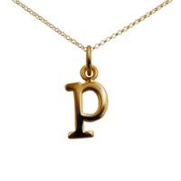 Personalised Gold Letter p Necklace