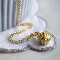 Personalised Gold Cupcake Necklace