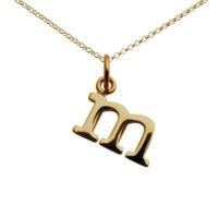 Personalised Gold Letter m Necklace