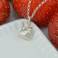 Personalised Silver Strawberry Necklace