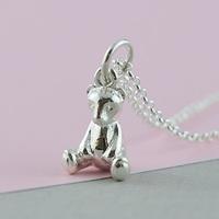 Personalised Silver Teddy Bear Necklace
