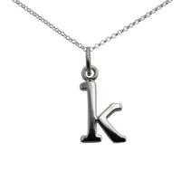 Personalised Silver Letter k Necklace