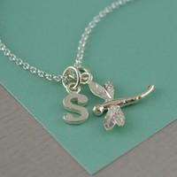 Personalised Silver Dragonfly Necklace
