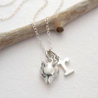 Personalised Silver Fox Necklace