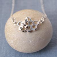 Personalised Silver Honeycomb Necklace