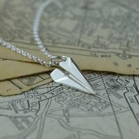 Personalised Silver Paper Plane Necklace