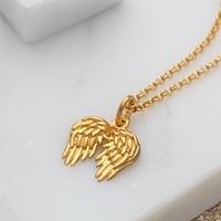 Personalised Gold Angel Wings Necklace